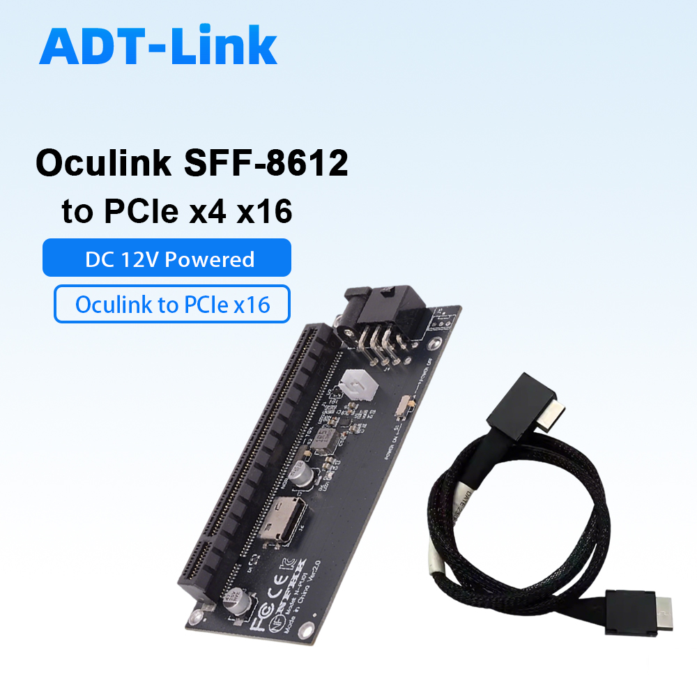 Oculink SFF-8612 ไปยัง PCIe X4 - Pcie 4.0 X16 Riser Cable 90 Degree บทวิจารณ์และราคา